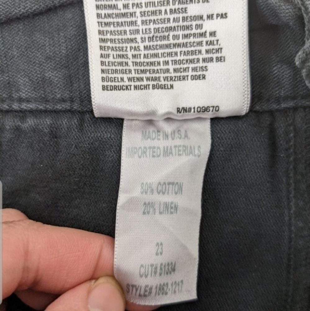 COH Zadie High Rise Surplus Cargo Linen Blend Pants in  Washed Black sz 23 NWT - Picture 13 of 15